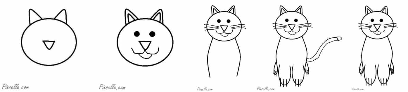Karakalem Kedi Çizimleri Kolay